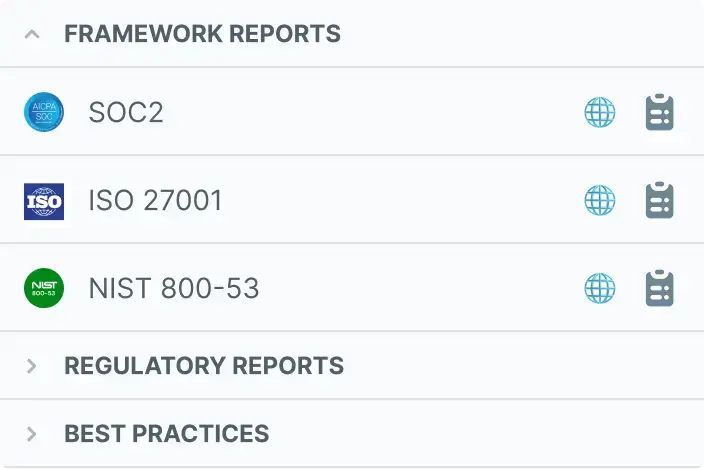 Infrastructure audit reports and recommendations
